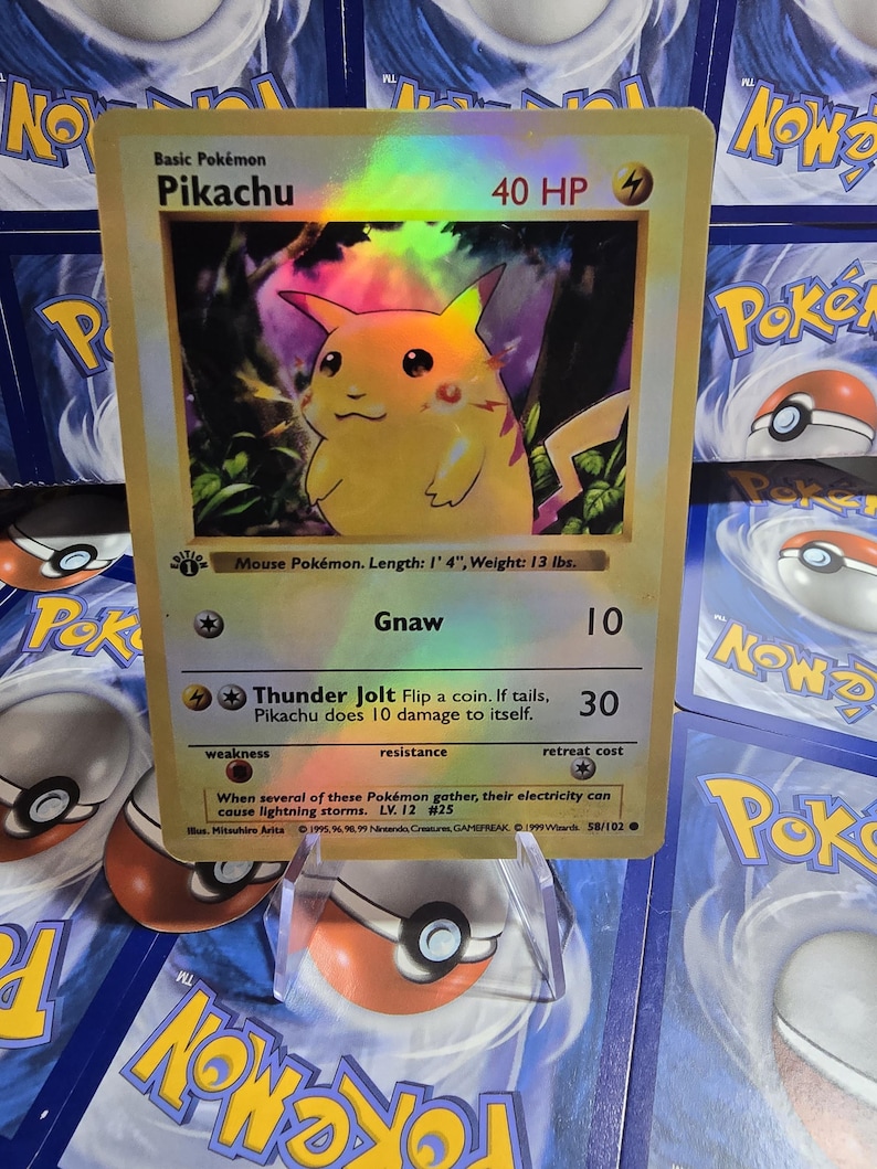 Pokémon TCG 1:a upplagan Team Rocket Charizard Blastoise Venusaur Lugia Mew Umbreon Eeveelution Vmax Replika Kort Högkvalitativa Holografiska Red Cheeks Pika