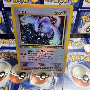 Pokémon TCG 1:a upplagan Team Rocket Charizard Blastoise Venusaur Lugia Mew Umbreon Eeveelution Vmax Replika Kort Högkvalitativa Holografiska Lugia 1st