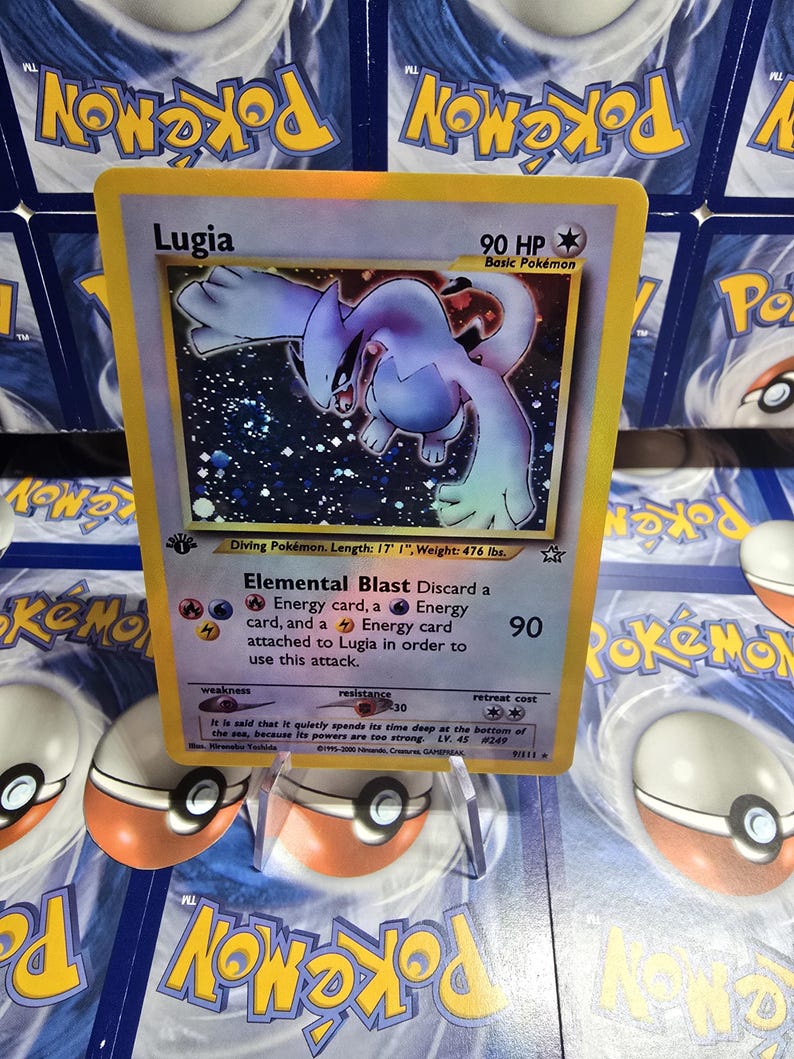Pokémon TCG 1:a upplagan Team Rocket Charizard Blastoise Venusaur Lugia Mew Umbreon Eeveelution Vmax Replika Kort Högkvalitativa Holografiska Lugia 1st