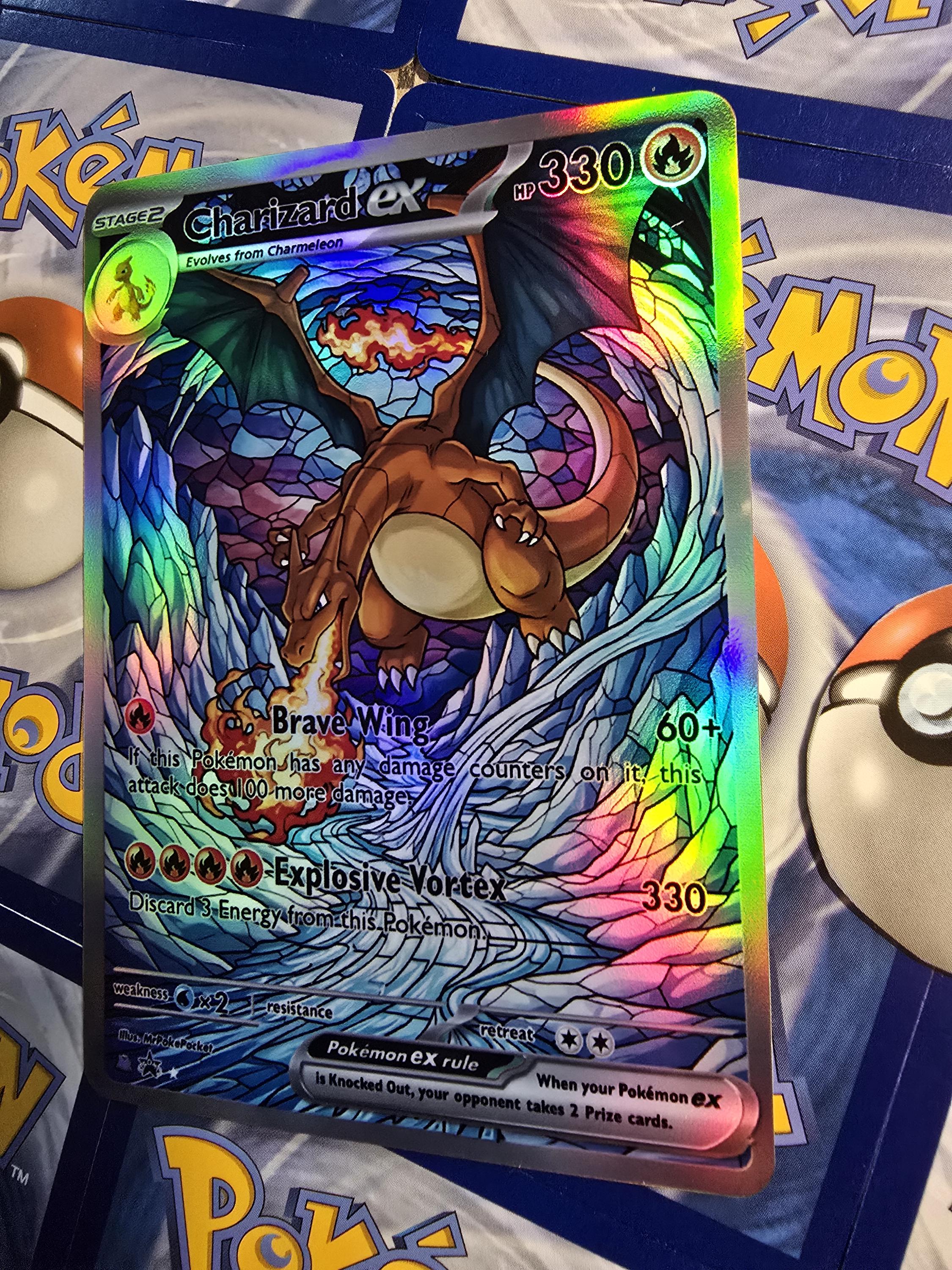 ポケモン TCG Vmax V ex ステンドグラス レプリカ リザードン