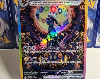 Réplica de cartas de Pokémon TCG Prismatic Eeveelution Vmax de alta calidad holográfica