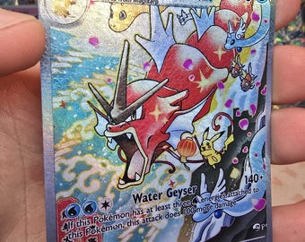 Custom Gyarados ex Card – Rainbow Holo, ToughSkin Texture, Scratch Resistant TCG Proxy
