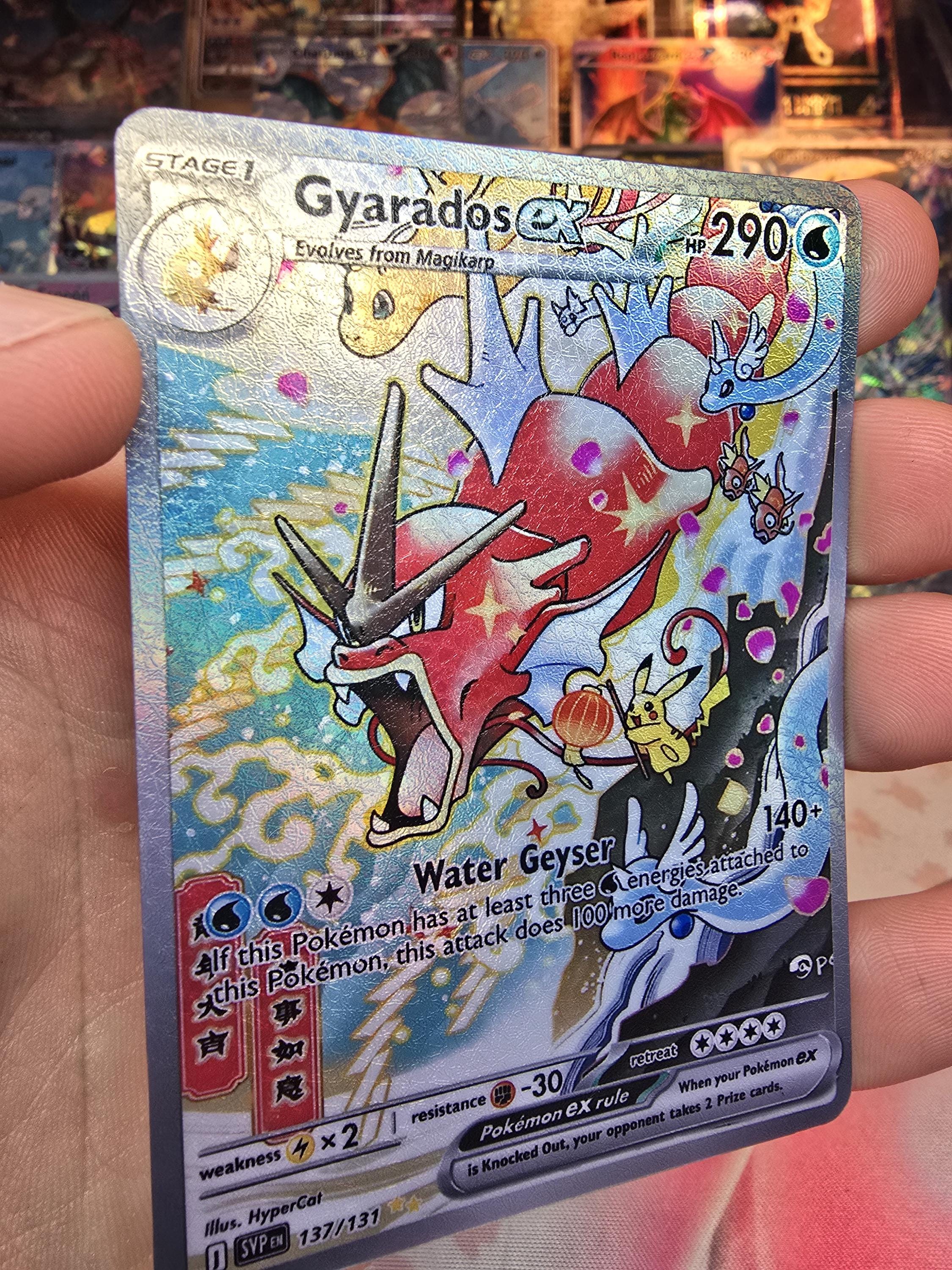 shiny gyarados pokemon card Holo Magikarp or / Custom holographic Pokémon / GX – MarinkiArt proof acrylic case and featuring a striking image of the captivating character Shiny Red Gyarados VMAX 029/203