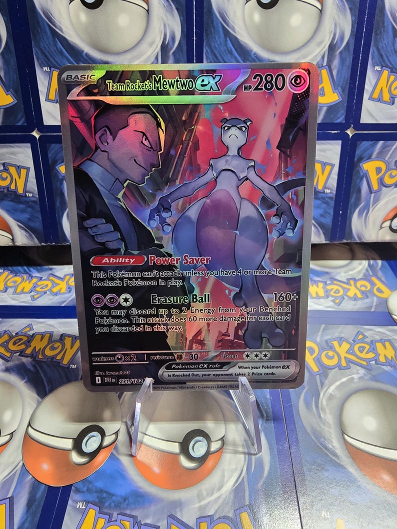 Pokémon TCG 1:a upplagan Team Rocket Charizard Blastoise Venusaur Lugia Mew Umbreon Eeveelution Vmax Replika Kort Högkvalitativa Holografiska Rocket Mewtwo