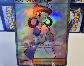 Pokemon Center Lady Full Art Proxy Card - TCG Replica - Drop Down