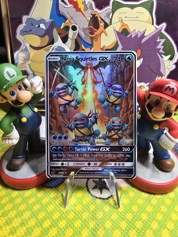 Custom Ninja Squirtles GX Pokemon Card: Holographic Finish - Etsy Custom Ninja Squirtles GX Pokemon Card: Holographic Finish - Etsy