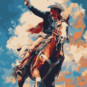 Cowboy’s Adventures- oil painting on canvas, size 36x40 inches