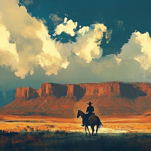 Horizon- oil painting, 40x30 inches, western art