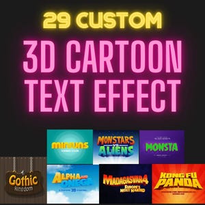 3D Text Cartoon Effect SVG