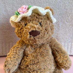 Spring Hat or Easter Bonnet for Jellycat Bartholomew Bear/Smudge Rabbit
