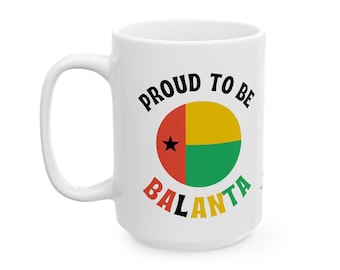 Proud to Be Guinean - Balanta Ethnic Heritage Mug (15oz, White Ceramic)