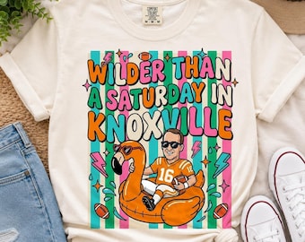 Wilder Than a Saturday in Knoxville PNG, Tennessee Football PNG, Game Day Sublimation Design, Orange Football Fan Digital Download