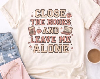 Camiseta divertida de contable, camiseta retro universitaria con libros cerrados, regalo con humor financiero