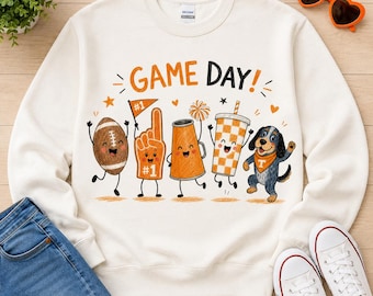 Tennessee Football Game Day PNG, Doodle Fan Sublimation Design (Digital Download)
