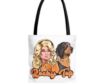 Bolso de mano retro rockabilly, bolso de estilo vintage, regalo para amantes de los perros, divertido bolso de compras, regalo único para ella.
