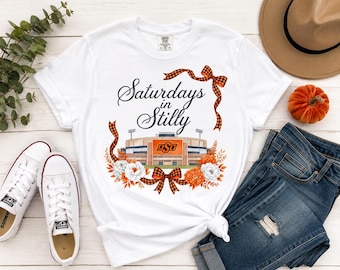 Saturdays in Stilly PNG, Oklahoma State Football PNG, OSU Game Day Shirt Design, Cowgirl Football Sublimation, Fall Tailgate