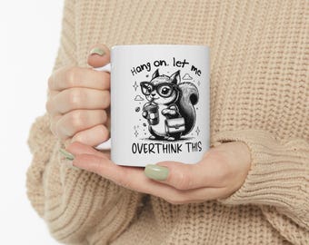 Divertida taza de cerámica para amantes del café, con un bonito diseño de ardilla, ideal como regalo de cumpleaños, ideal para la oficina, 325 ml y 430 ml.