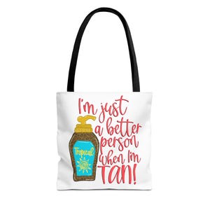 Draagtas voor strandliefhebbers, tropische sfeer, grappig zomercadeau, ideaal voor zonneliefhebbers, vakantie essentieel