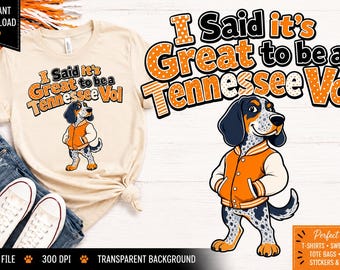 Tennessee Vol Football Dog PNG | Game Day Sublimation Design (Digital Download)