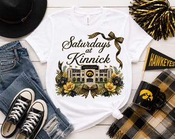 Saturdays at Kinnick PNG, Iowa Hawkeyes Football PNG, Game Day Shirt Design, Kinnick Stadium Sublimation, Digital Download