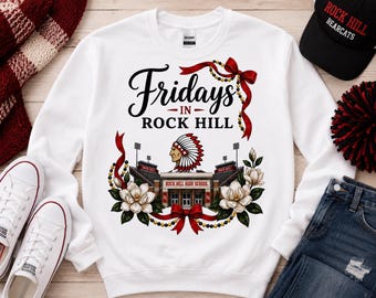 Fridays in Rock Hill PNG, Rock Hill High School Football PNG, Game Day Shirt Design, Football Mom Sublimation, Digital Download