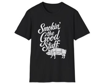 Camiseta "Smokin' the Good Stuff", divertida camiseta de barbacoa, regalo para amantes de la parrilla, camiseta unisex para barbacoa, ropa de verano para barbacoa