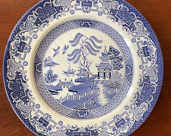 Vintage Ringtons Blue Willow Ironstone Quarter Dishes – Set of 4