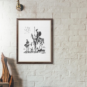 picaso exhibition poster - Pablo Picasso "Don Quixote" - museum artist - art print - surrealist