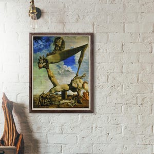 Salvador Dali exhibition poster -Soft construction with boiled beans - museum artist - art print - surrealist