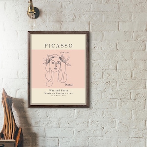 picaso exhibition poster -framed Pablo Picasso War And Peace   - museum artist - art print - surrealist