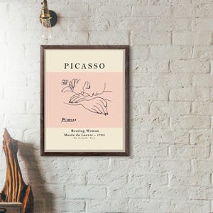 picaso exhibition poster - Pablo Picasso Resting Woman - museum artist - art print - surrealist