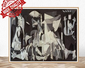 ピカソ「ゲルニカ」キャンバスアート、有名な絵画の複製、すぐに掛け