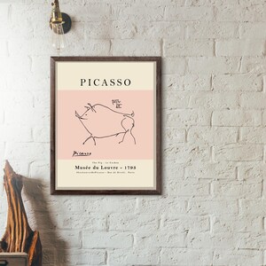 picaso exhibition poster -picasso pig  - museum artist - art print - surrealist