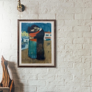 picaso exhibition poster -Pablo Picasso Lovers in the Street  - museum artist - art print - surrealist