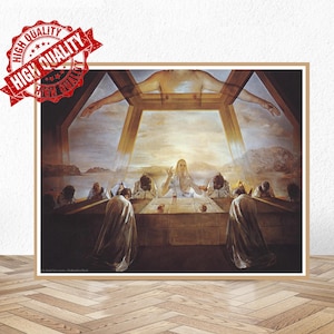 Salvador Dali exhibition poster -  The Sacrament of the Last Supper  - museum artist - art print - surrealist