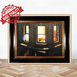 Edward Hopper Ausstellungsplakat - Nachtfenster Durch Edward Hopper - Museumskünstler - Kunstdruck - surrealistisch
