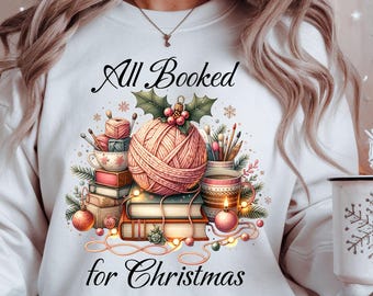 All Booked for Christmas PNG: Book Lovers Holiday Design (Digital Download)