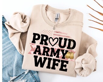 Proud Army Wife PNG: Camo Flag Sublimation Design (Digital Download)