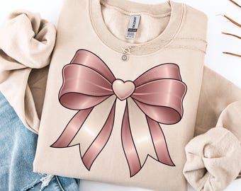 Valentine's Day Coquette Bow PNG: Preppy Girly Sublimation Design, Galentines Day (Digital Download)