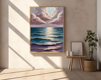 Lofi Anime Ocean View Printable Wall Art (Digital Download)