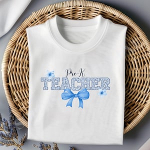 Chinoiserie Blue Lehrer Wertschätzung Design, Blau Chinoiserie Lehrer PNG, Chinoiserie Blau Floral, Pre-K Lehrer Sublimation Design