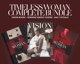 Paquete completo Mujer Atemporal / Tablero de Visión, Guías de Energía Femenina y Rituales Diarios (Descarga Digital)