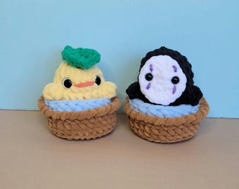 Bath House Spirits Plushies Amigurumi, Crochet, Studio Ghibli, Spirited Away, Chibi