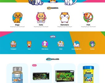 ペット / おもちゃ / 子供用ウェブショップ ブレイクダンス ビルダー向けフル E コマース ウェブサイト テンプレート
