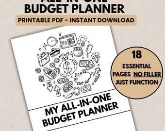Budget Planner Printable PDF | Weekly and Monthly Budget Sheets | Financial Tracker Template | Savings Challenge and Bill Tracker Bundle
