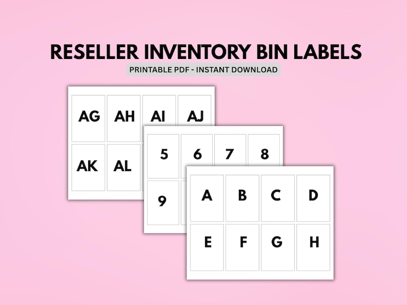 Reseller Inventory Labels Printable, Storage Bin Labels, Reselling ...