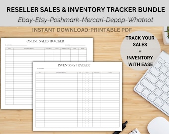Reseller Inventory Sales Printable Tracker Bundle Online Business Sales Log Profit Tracker Reselling Easy Bookkeeping Ebay Poshmark Seller