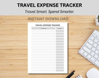 Travel Expenses Tracker, Vacation Budget Planner, Trip Expenses Log, Printable PDF, Vacation Spending Tracker, Vacation Expenses Log