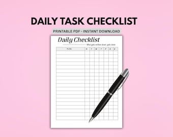 Lista de Tarefas Diárias Imprimível, Lista de Afazeres Minimalista, Planejador de Tarefas Semanais, Rotina Diária em PDF, Planilha de Produtividade Simples