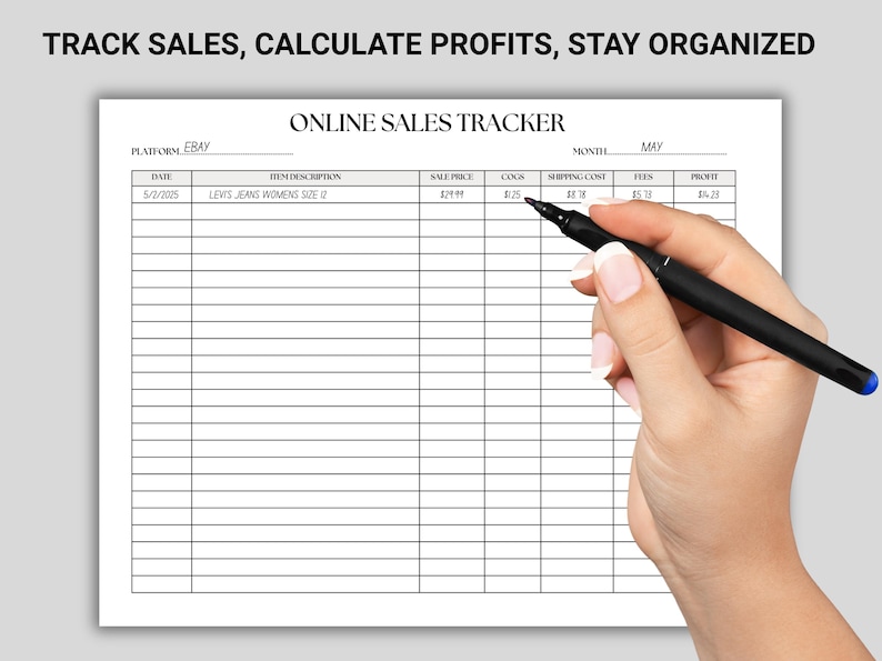 Sales Tracker Text Reseller Inventory Sales Printable Tracker Bundle Online Business Sales ...